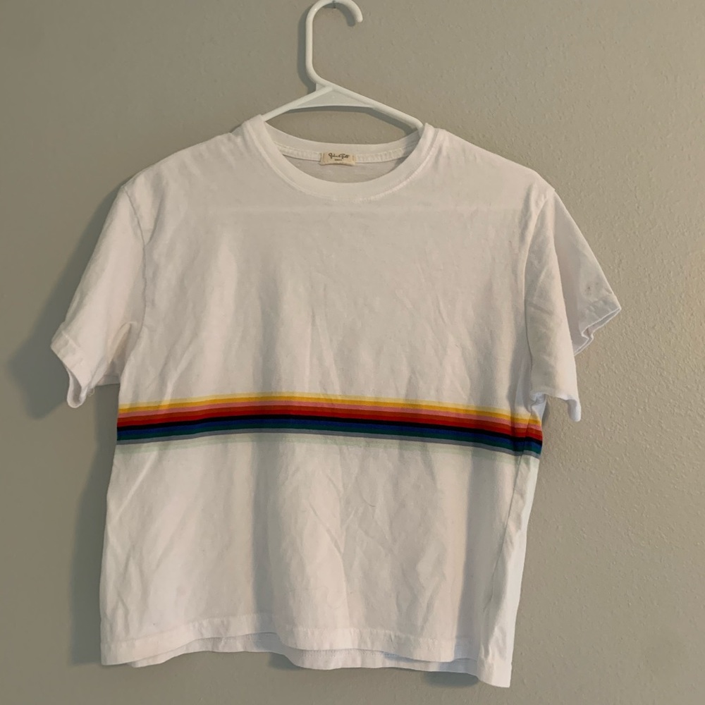 Pacsun- John Galt- white crop top